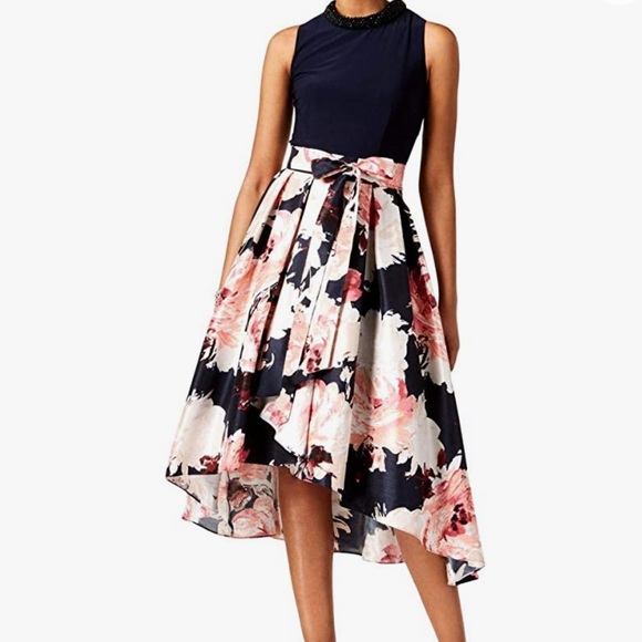 SL Fashions Dresses & Skirts - High-Low Floral-Print Wedding-Guest Party Dress